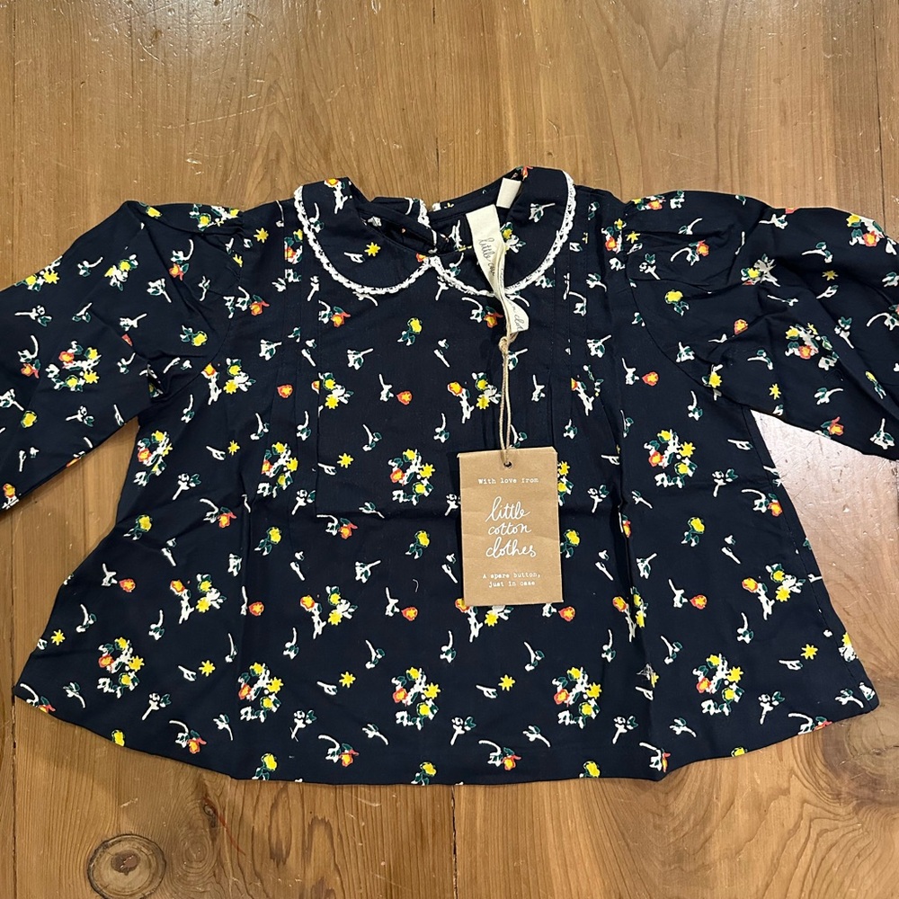 Navy Floral Kids Top